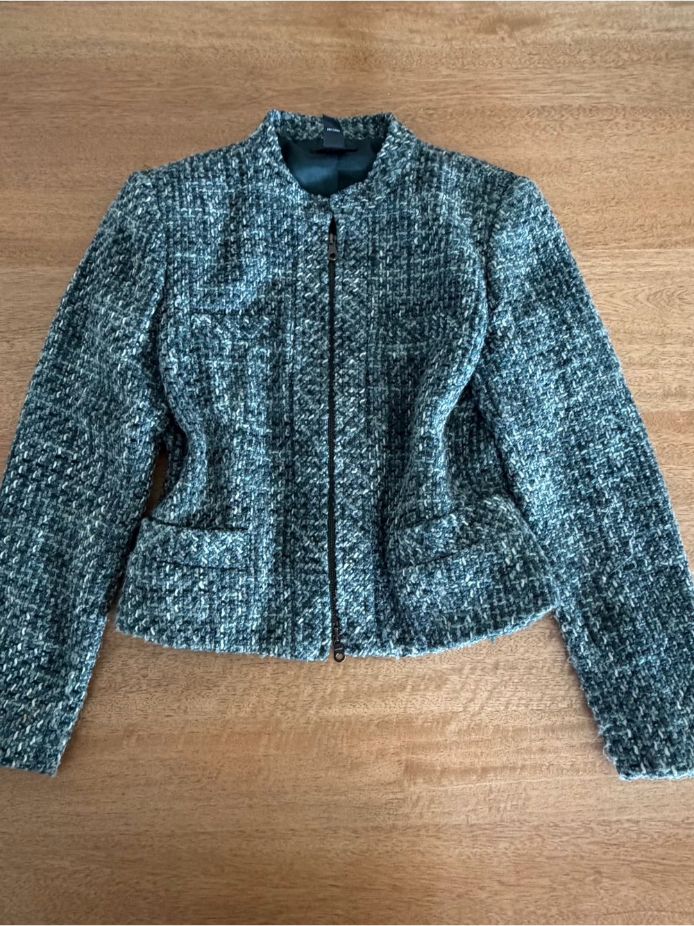 Alfani Gray & White Tweed Cropped Jacket | Size 4